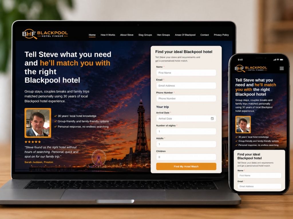 Website Design Blackpool Hotel Finder