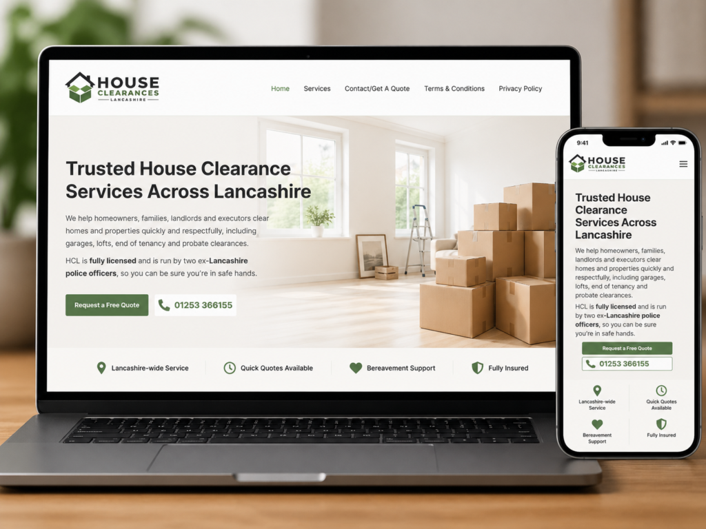 Website Design Blackpool House Clearances Lancashire